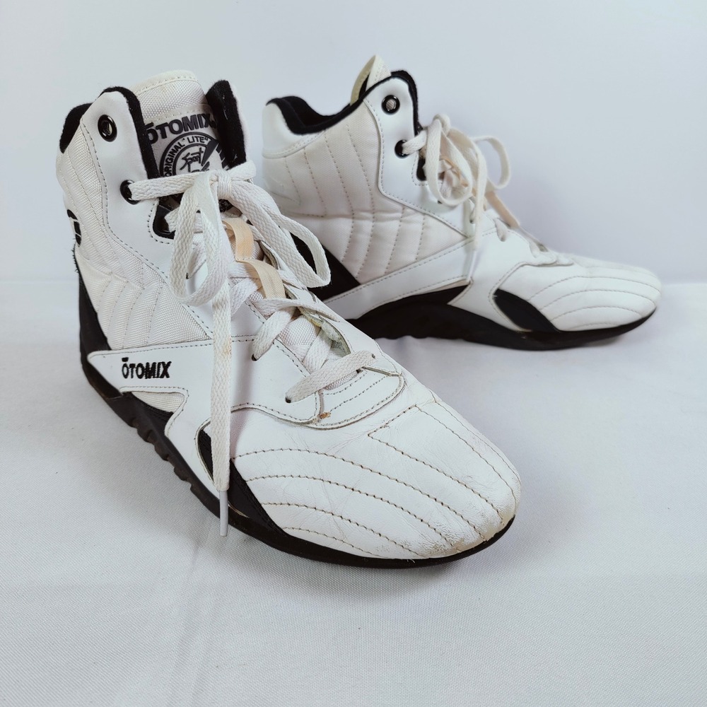 Otomix Original Lite Wrestling Boots White Black High Top Lifting Shoes M8 W9.5